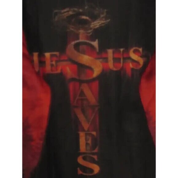 Jesus Christ Saved My Life Cross Full Zip Hoodie Jacket Sweatshirt Adult XL - Picture 9 of 9